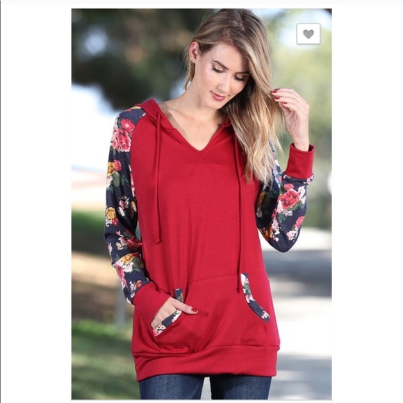 Floral Hoodie Pullover Sweatshirt Size Medium - Picture 3 of 7